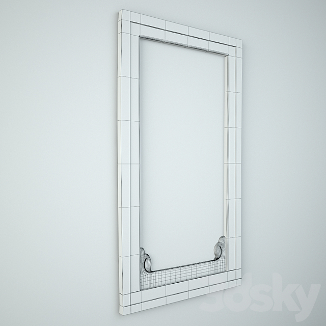 Antique Raja Window Mirror 3DS Max Model - thumbnail 5