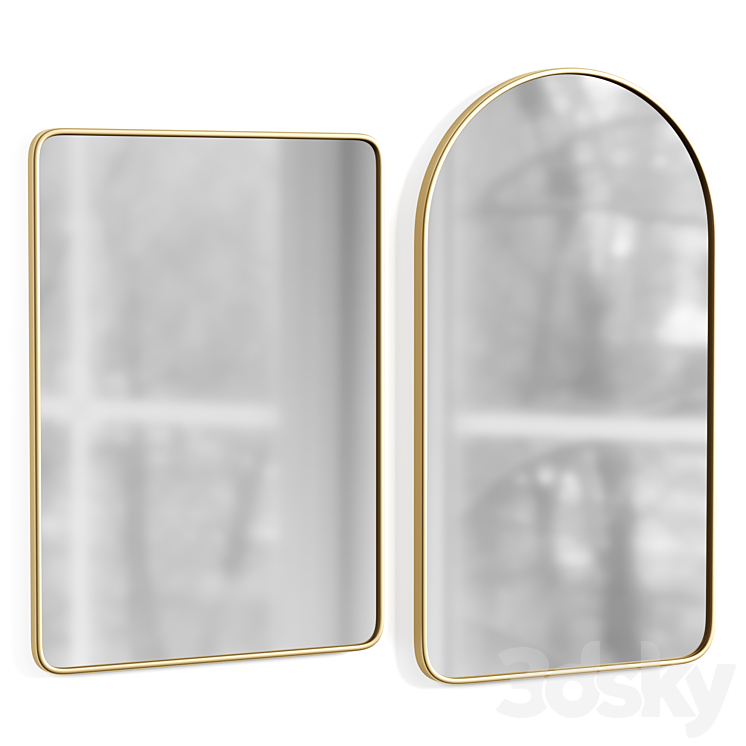 Arched Metal Framed Mirror 3DS Max Model - thumbnail 1