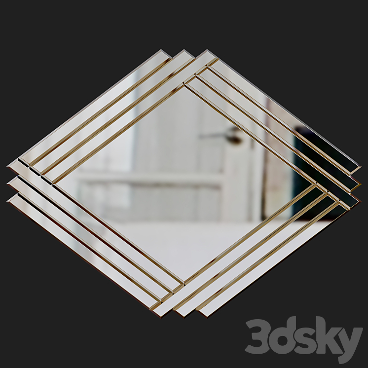 Art Deco Mirror 3DS Max - thumbnail 1