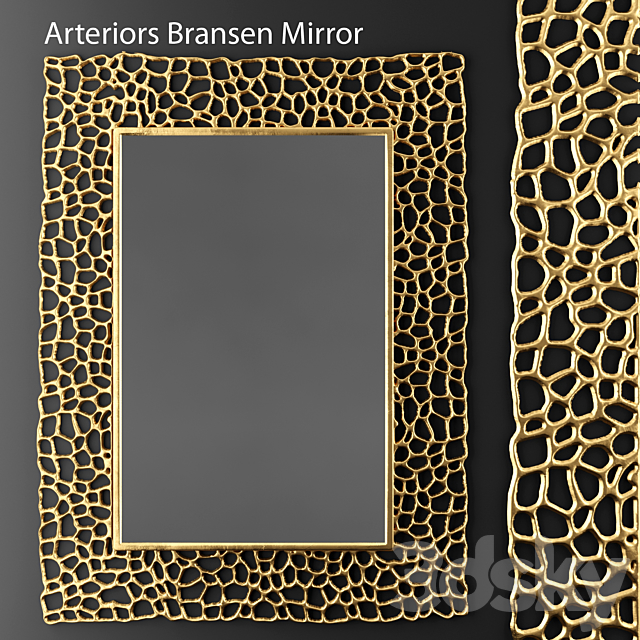 Arteriors Bransen Mirror. mirror. frame. luxury decor. gold. perforation. abstraction 3DSMax File - thumbnail 1