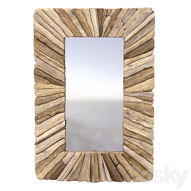 Bazar Bizar Driftwood Framed Mirror wooden Natural M 3DS Max Model - thumbnail 1