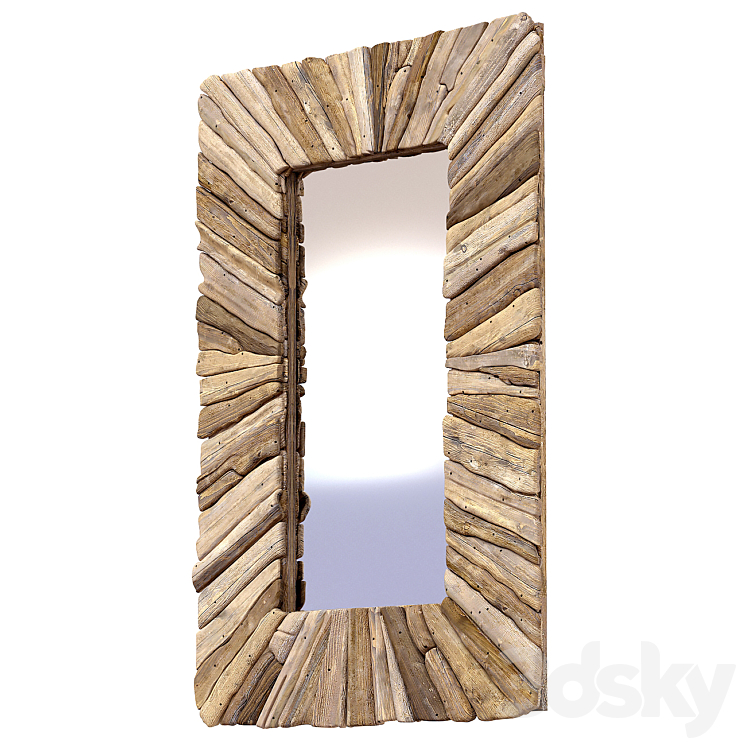 Bazar Bizar Driftwood Framed Mirror wooden Natural M 3DS Max Model - thumbnail 2