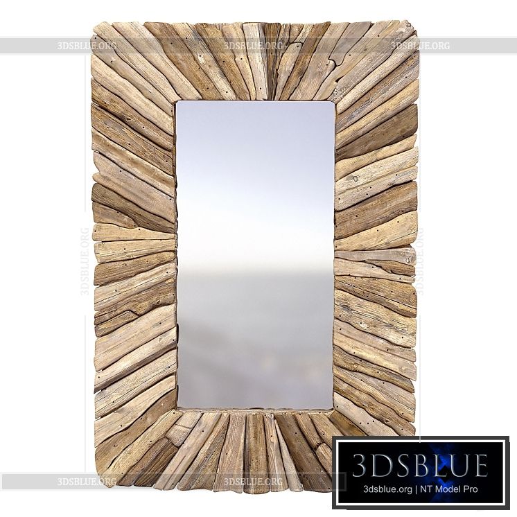 Bazar Bizar Driftwood Framed Mirror wooden Natural M 3DS Max - thumbnail 3