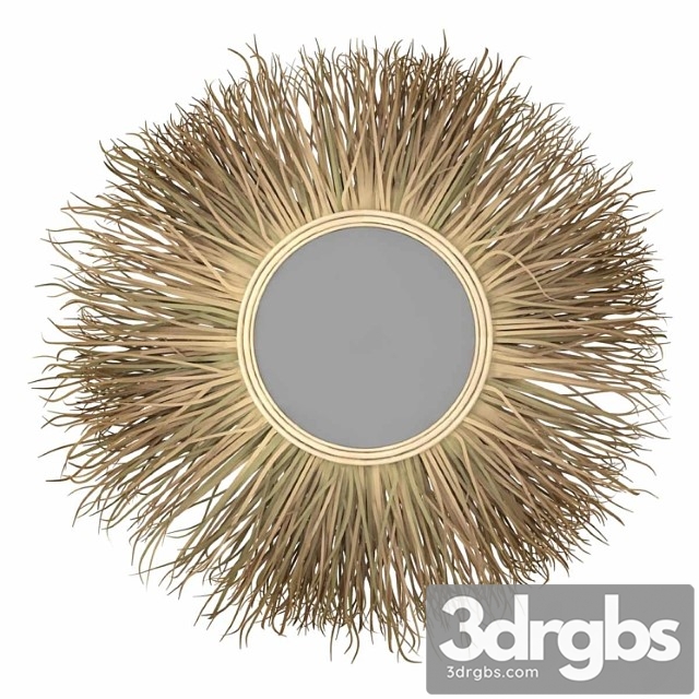 Bazar Bizar Grass Mirror Round Wall Mounted Rattan Mirror 3dsmax Download - thumbnail 1