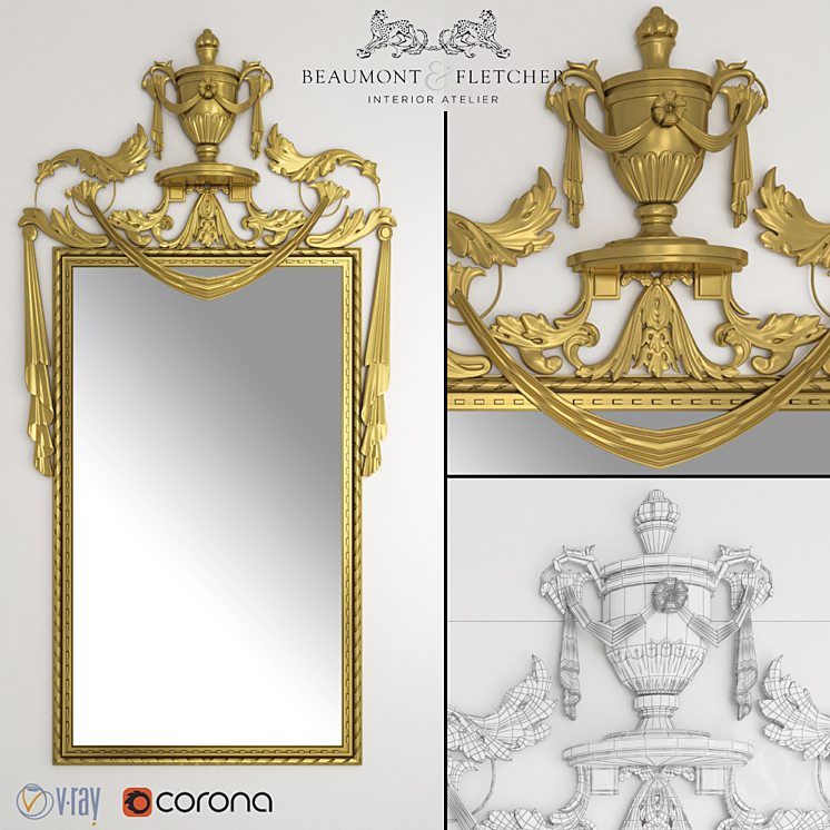 Beaumont & Fletcher Adam mirror 3DS Max - thumbnail 1