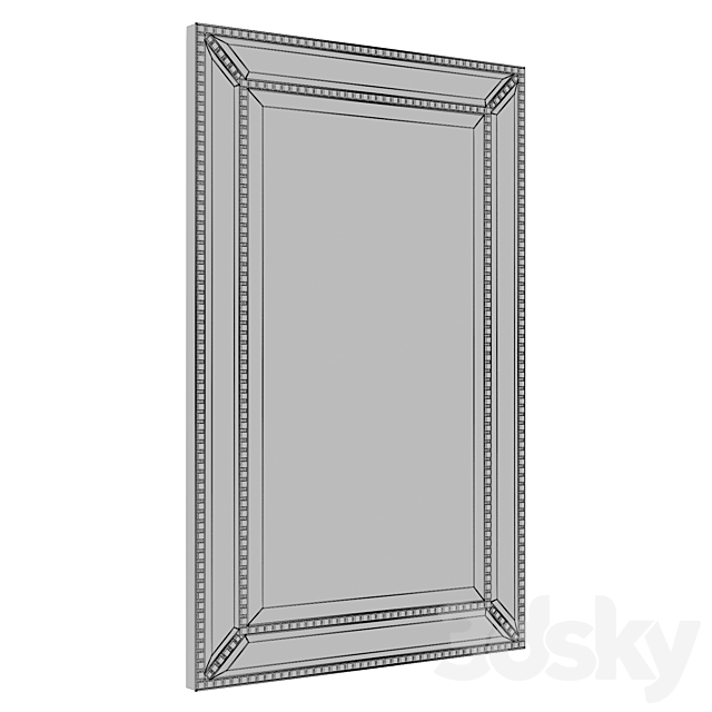 Beveled Beaded Accent Wall Mirror 3DS Max Model - thumbnail 3