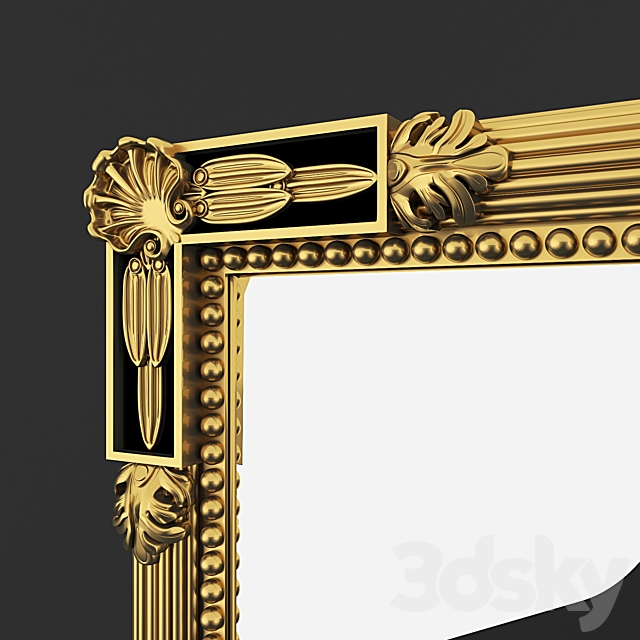 Black and Gold Federal Style Mirror 3DSMax File - thumbnail 2