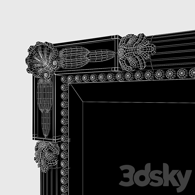 Black and Gold Federal Style Mirror 3DSMax File - thumbnail 3