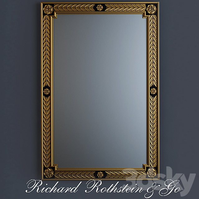 Black and Gold Neoclassical Mirror 3DSMax File - thumbnail 1