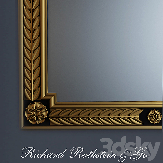 Black and Gold Neoclassical Mirror 3DSMax File - thumbnail 2