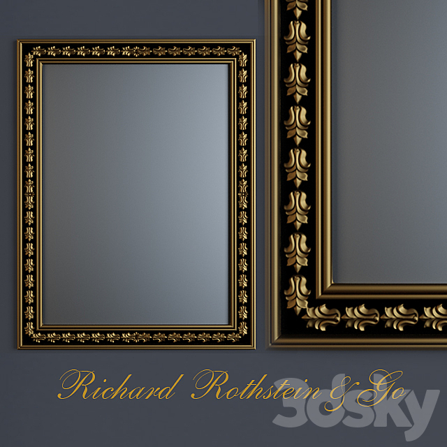 Black and Gold Traditional Mirror 3DSMax File - thumbnail 1