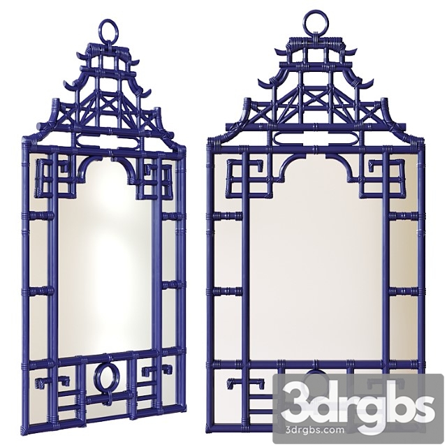 Blue pagoda wall mirror 3dsmax Download - thumbnail 1