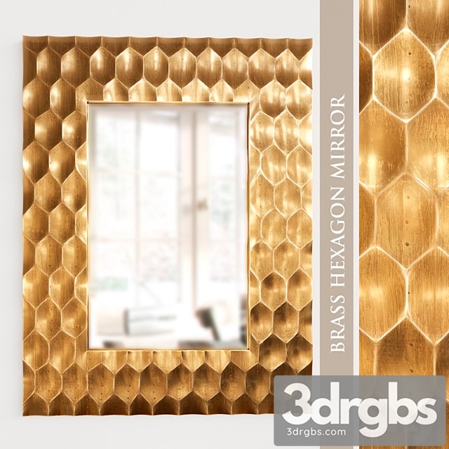 Brass hexagon mirror 3dsmax Download - thumbnail 1