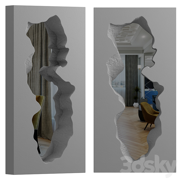 Broken mirror 3DS Max Model - thumbnail 1