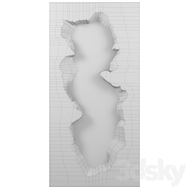 broken stone mirror 3DS Max Model - thumbnail 6