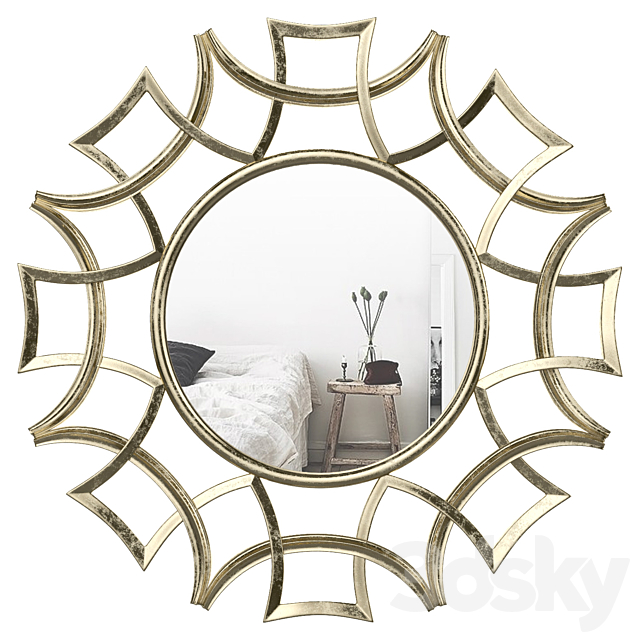 Brylee Traditional Sunburst Mirror WRLO6935 3DSMax File - thumbnail 1