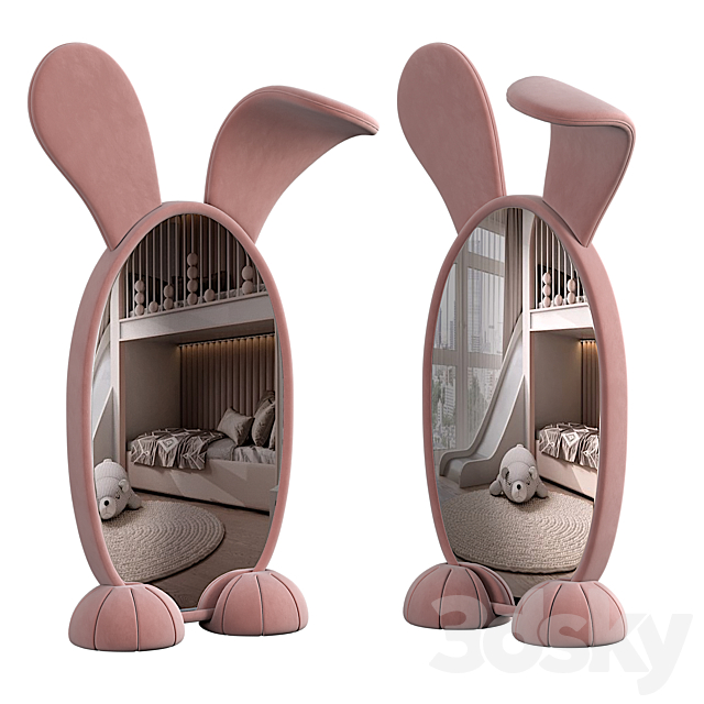 Bunny Floor Mirror 3DS Max Model - thumbnail 2