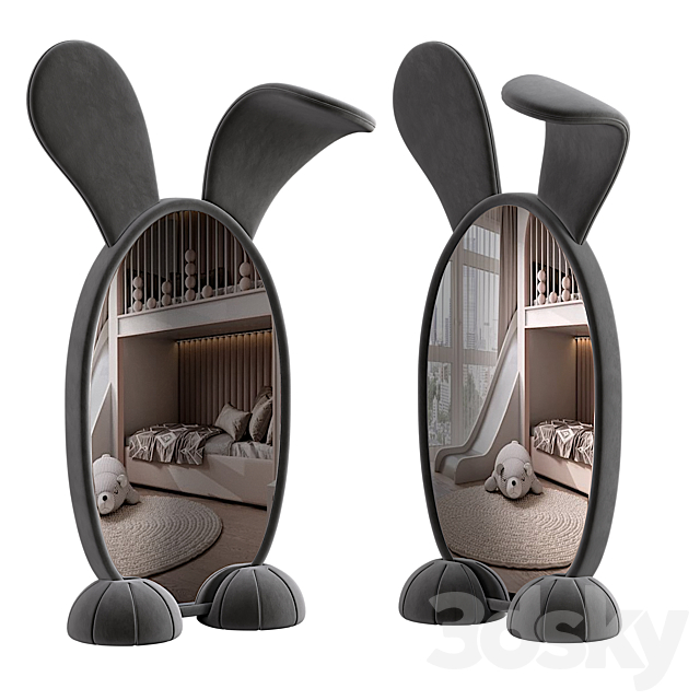 Bunny Floor Mirror 3DS Max Model - thumbnail 3