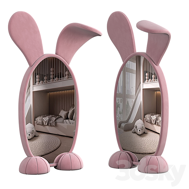 Bunny Floor Mirror 3DS Max Model - thumbnail 4