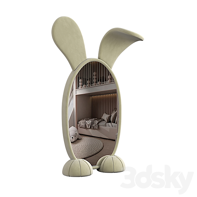 Bunny Floor Mirror 3DS Max Model - thumbnail 5