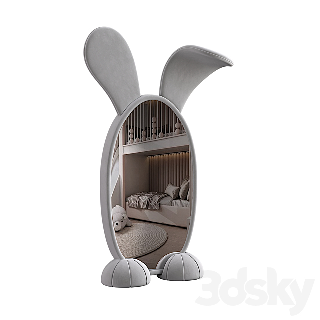 Bunny Floor Mirror 3DS Max Model - thumbnail 6