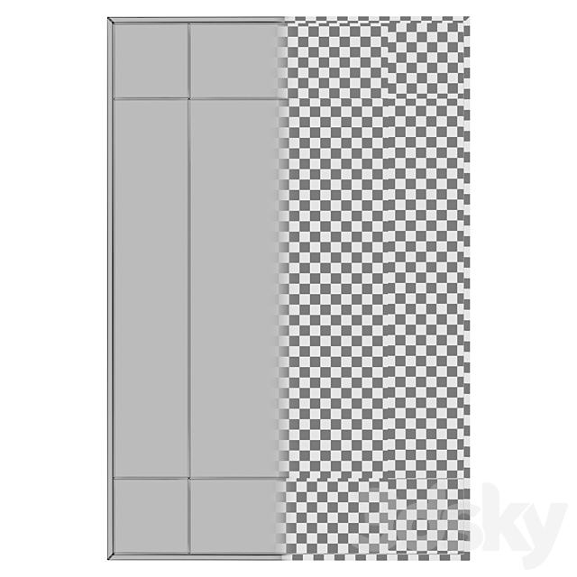 Cambon Metal Framed Geometric Beveled Wall Accent Mirror W001537489 3DS Max Model - thumbnail 3