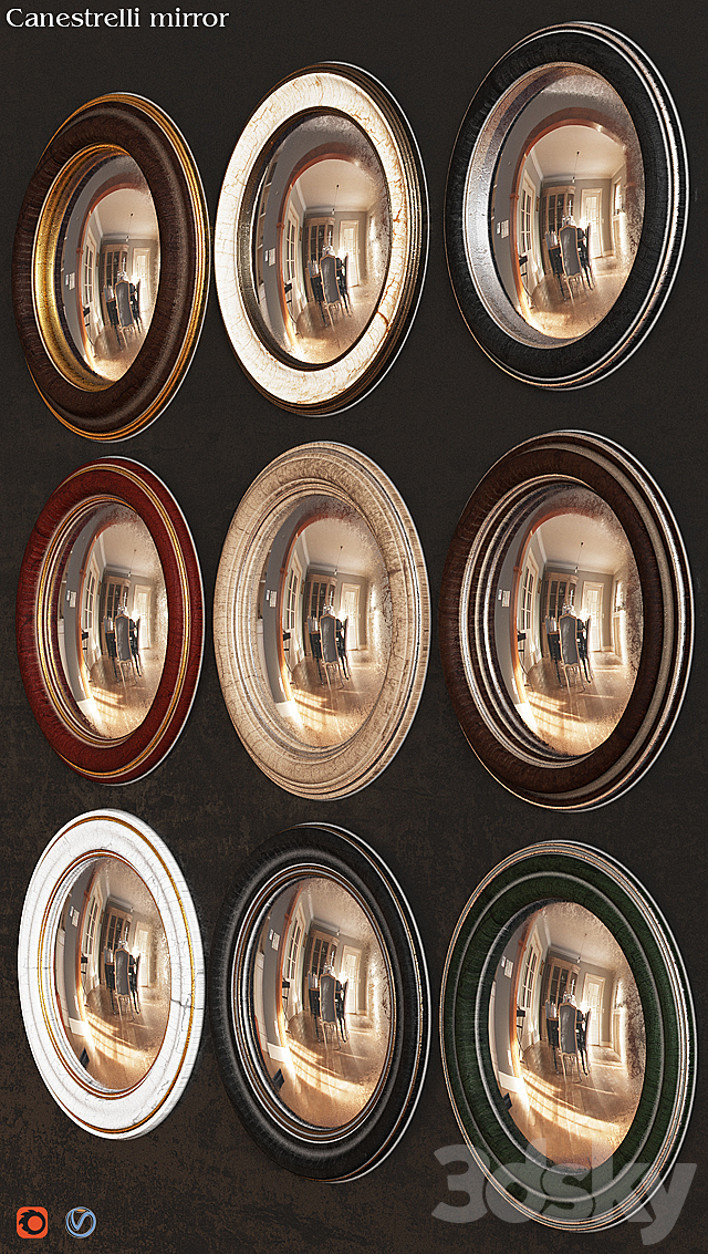 Canestrelli mirror 3DSMax File - thumbnail 2