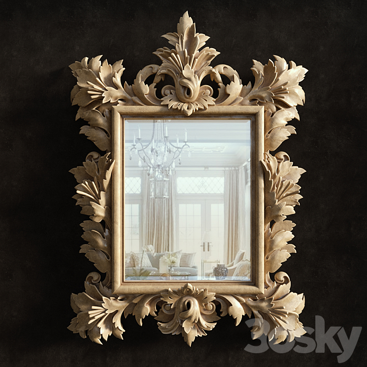 Carved mirror 3DS Max - thumbnail 1