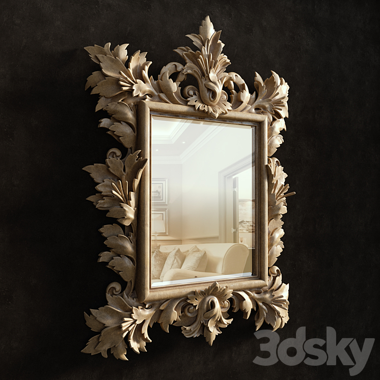 Carved mirror 3DS Max - thumbnail 2