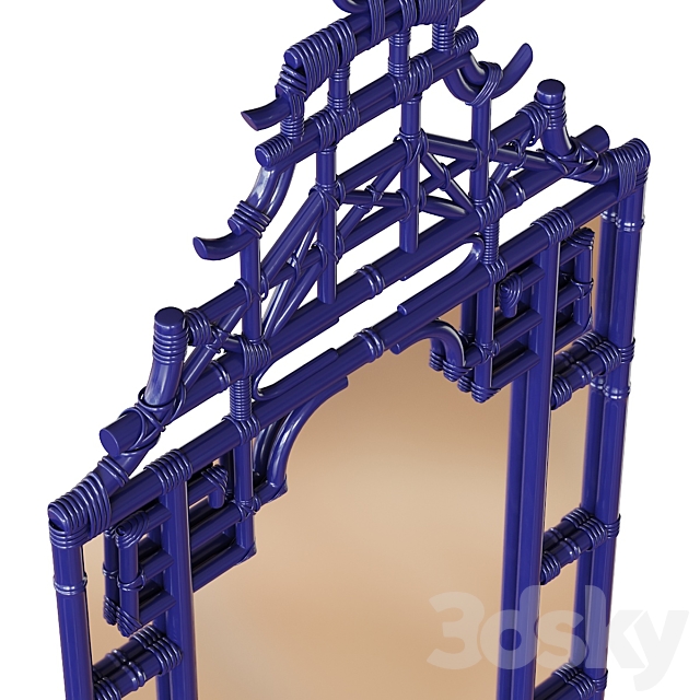 Chairish _ Blue Pagoda Wall Mirror 3DS Max Model - thumbnail 2