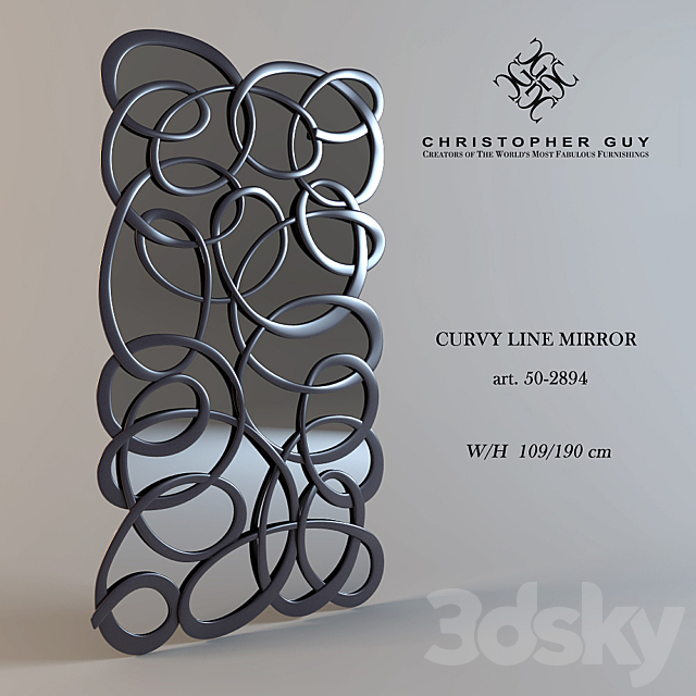 Christopher Guy _ Curvy Line Mirror 50-2894 3DSMax File - thumbnail 1