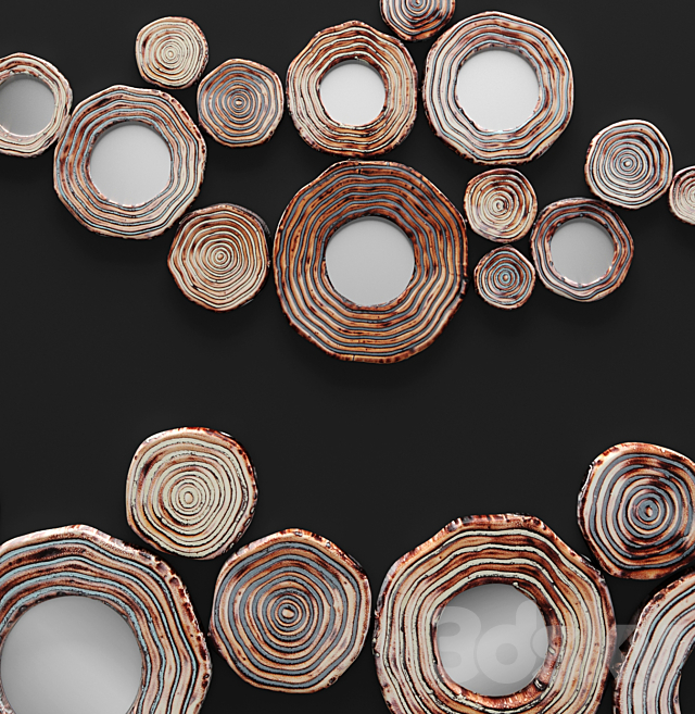 Circle Cluster Wall Decor. copper. patina. copper decor. disk. wall decor. round. art. painting 3DSMax File - thumbnail 2