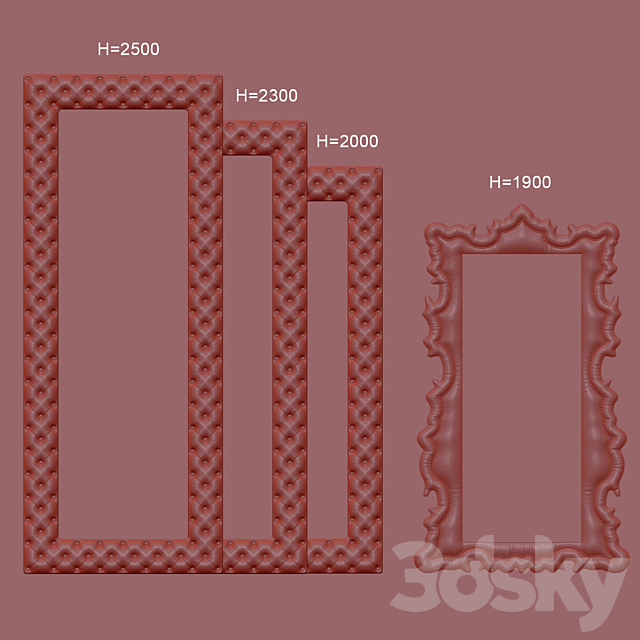 Classic mirror set 3DSMax File - thumbnail 5