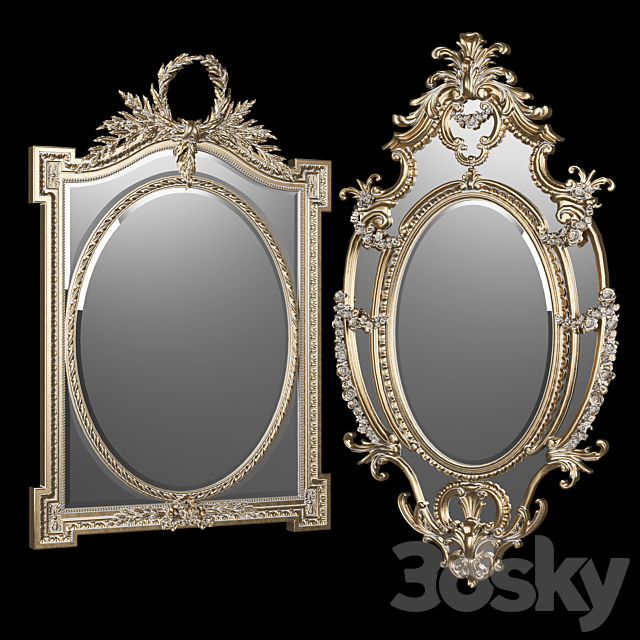 classical mirrors 3DS Max Model - thumbnail 3