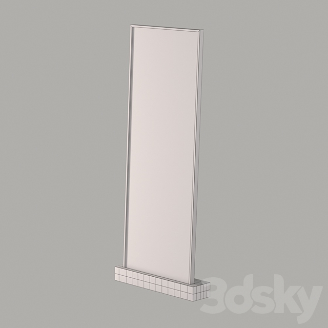 Clavin Klein walnut floor mirror 3DS Max Model - thumbnail 2