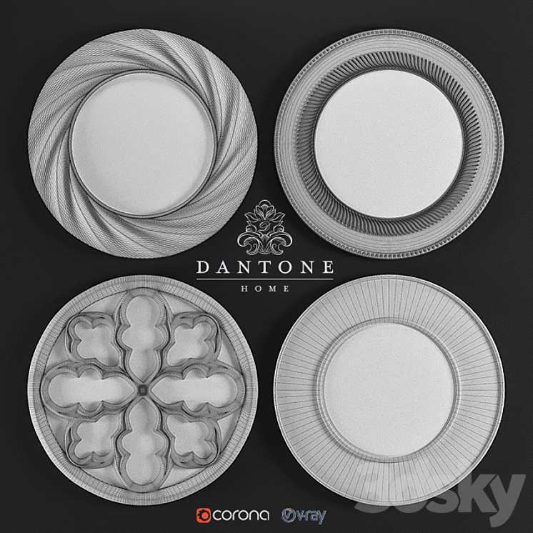 Dantone round mirror 3DS Max - thumbnail 2