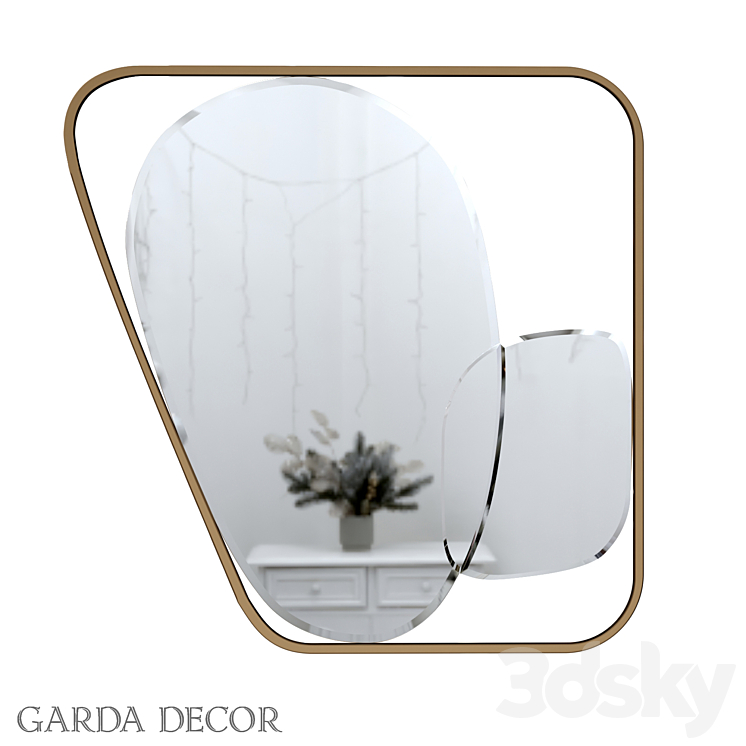 Decorative Mirror in Metal Frame KFE1210 Garda Decor 3DS Max - thumbnail 1