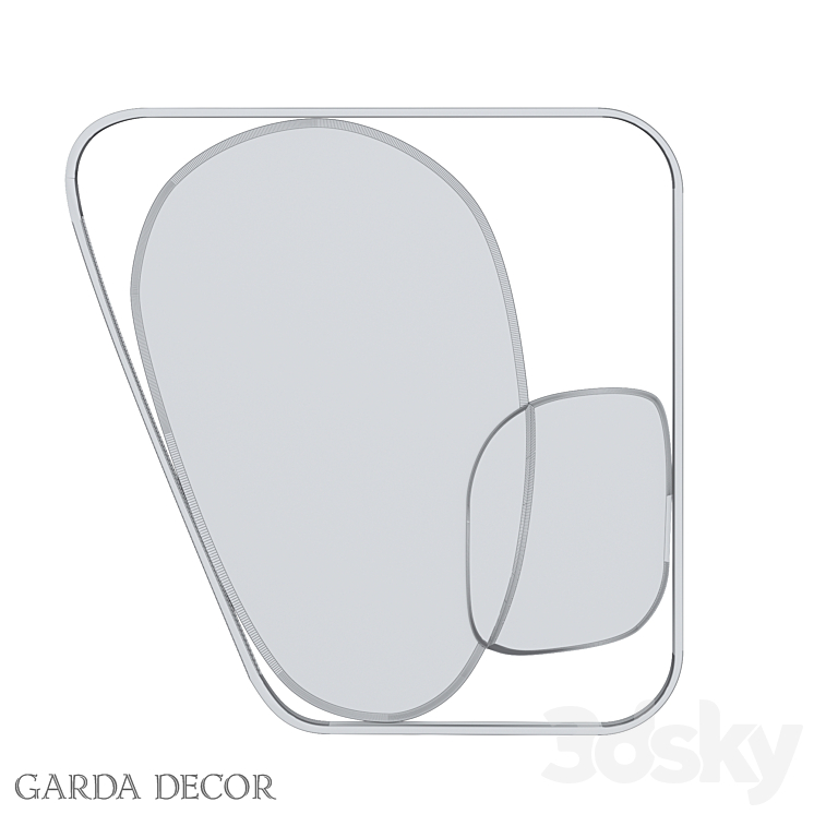 Decorative Mirror in Metal Frame KFE1210 Garda Decor 3DS Max - thumbnail 2