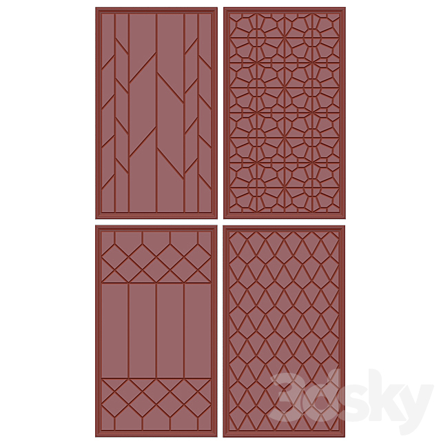 decorative mirror tiles 3DSMax File - thumbnail 3