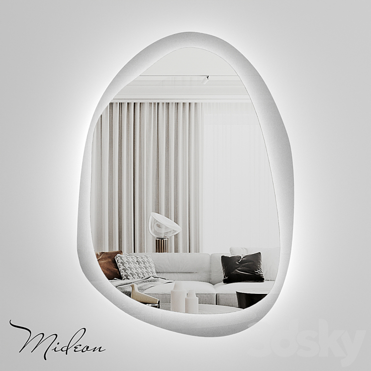 “Designer mirror with backlight Mideon Transparent “”Darkside”” LED OM” 3DS Max - thumbnail 1