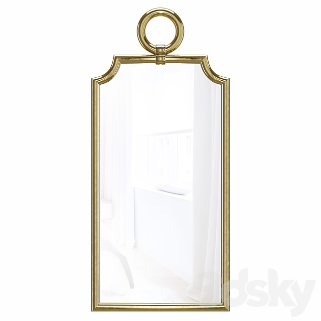 Designer stylish mirror in the frame Piedmont Gold 3DSMax File - thumbnail 1