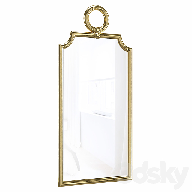 Designer stylish mirror in the frame Piedmont Gold 3DSMax File - thumbnail 2