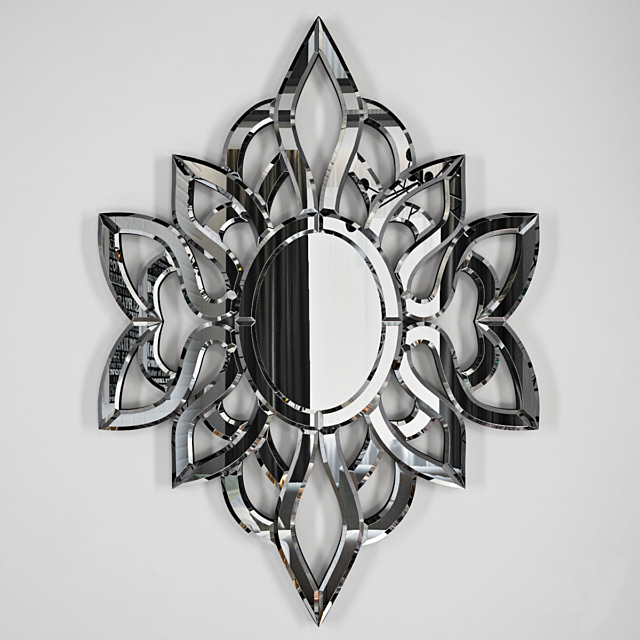 Filigree Flower Mirror 3DS Max Model - thumbnail 2