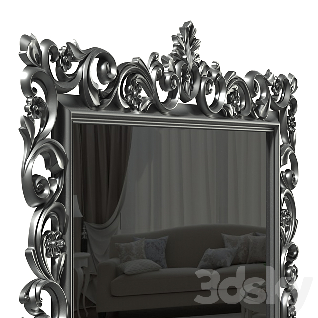 Floor mirror in a carved frame (baguette) 3DSMax File - thumbnail 3