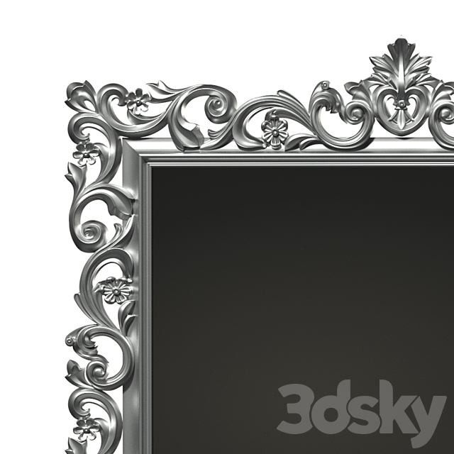 Floor mirror in a carved frame (baguette) 3DSMax File - thumbnail 4