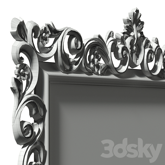 Floor mirror in a carved frame (baguette) 3DSMax File - thumbnail 5