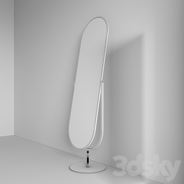 Floor mirror on a leg 3DS Max Model - thumbnail 5