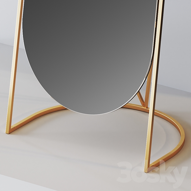 Folded Ellipse Standing Mirror 3DS Max Model - thumbnail 3