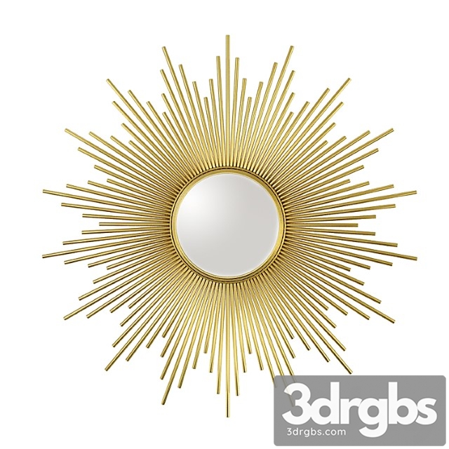 French bedroom sunburst gold mirror - thumbnail 1