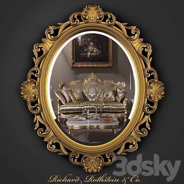 French Style Gold Mirror 3DSMax File - thumbnail 1